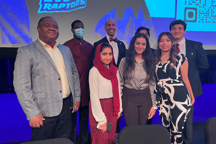 Dr. Williams with Student Panel participants, Opening Meeting, August 23, 2023