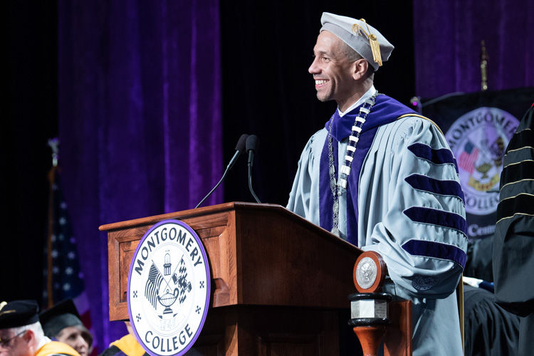 Dr. Williams at MC Commencement, May, 2023