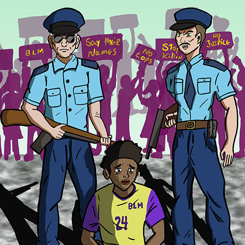 “Police Reform Discussion" illustration by Ademir Ccaccya