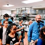 students in snack bar on Field Trip to Marriott International Headquarters