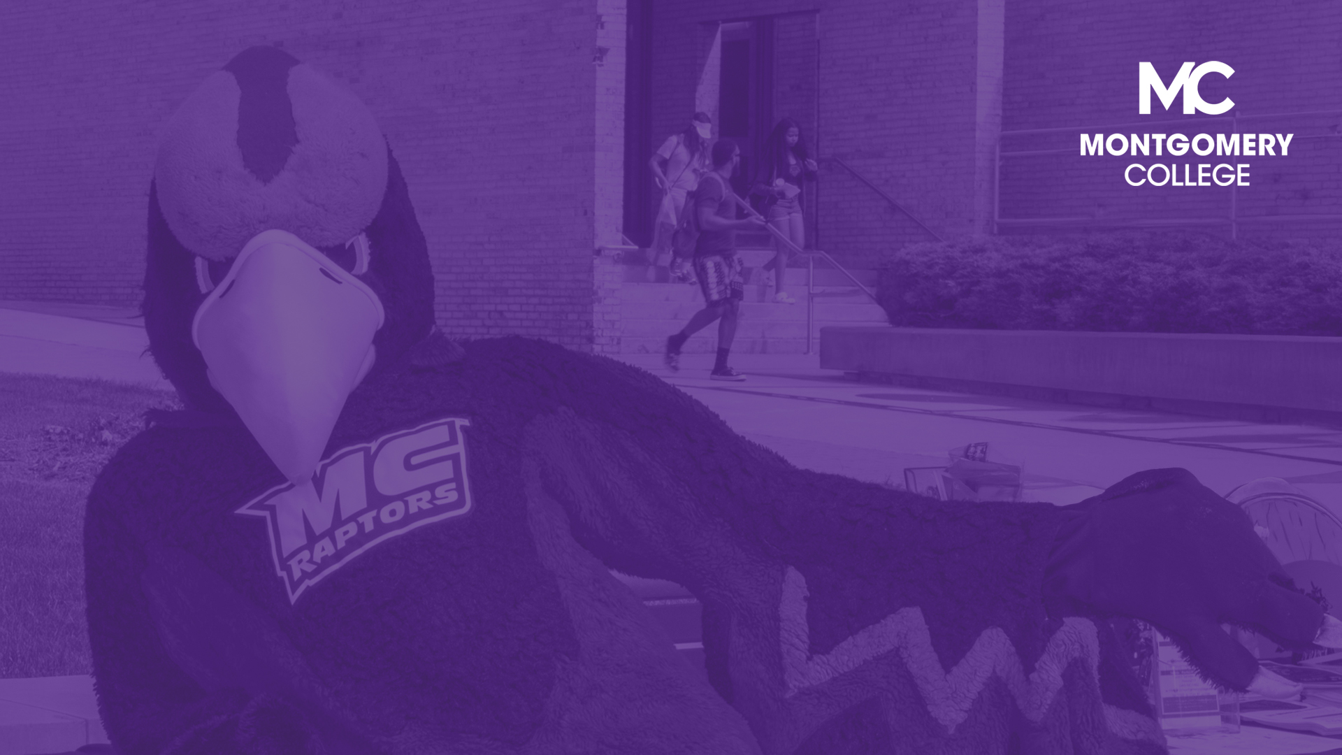 MC Raptor mascot and logo with a purple haze overlayed