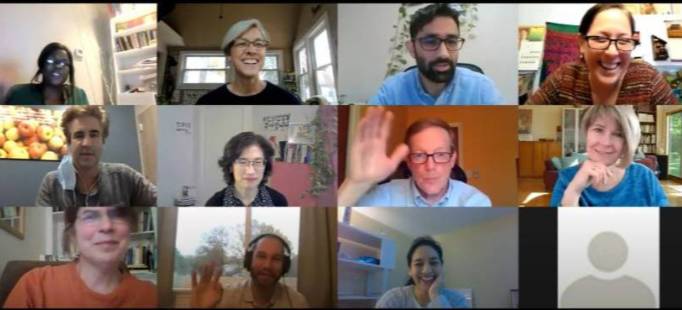 Faculty members in Zoom meeting
